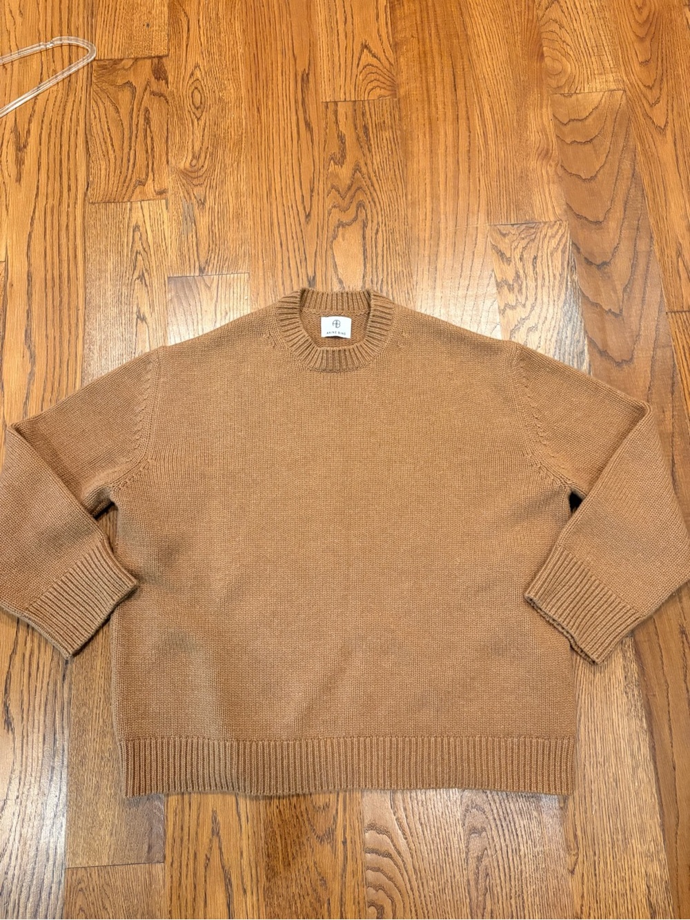 Anine Bing Cashmere Crewneck Sweater in Camel Brown